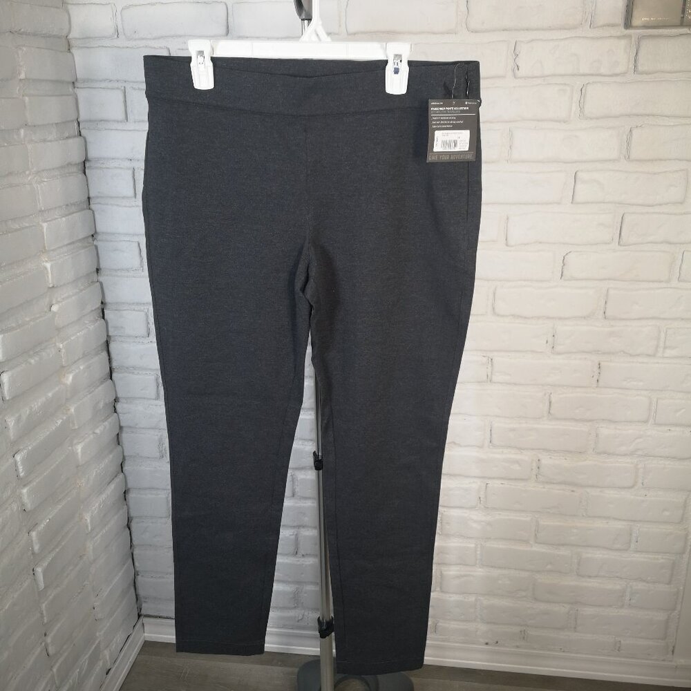 NWT Eddie Bauer Ladies Size 14 Side Zip Dark Grey Moisture Wicking Pants